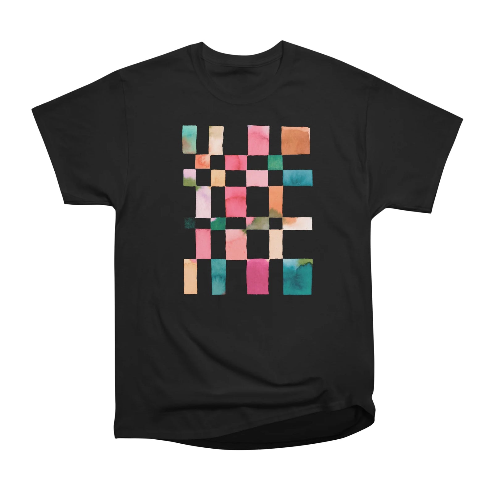Watercolor Pink Checker