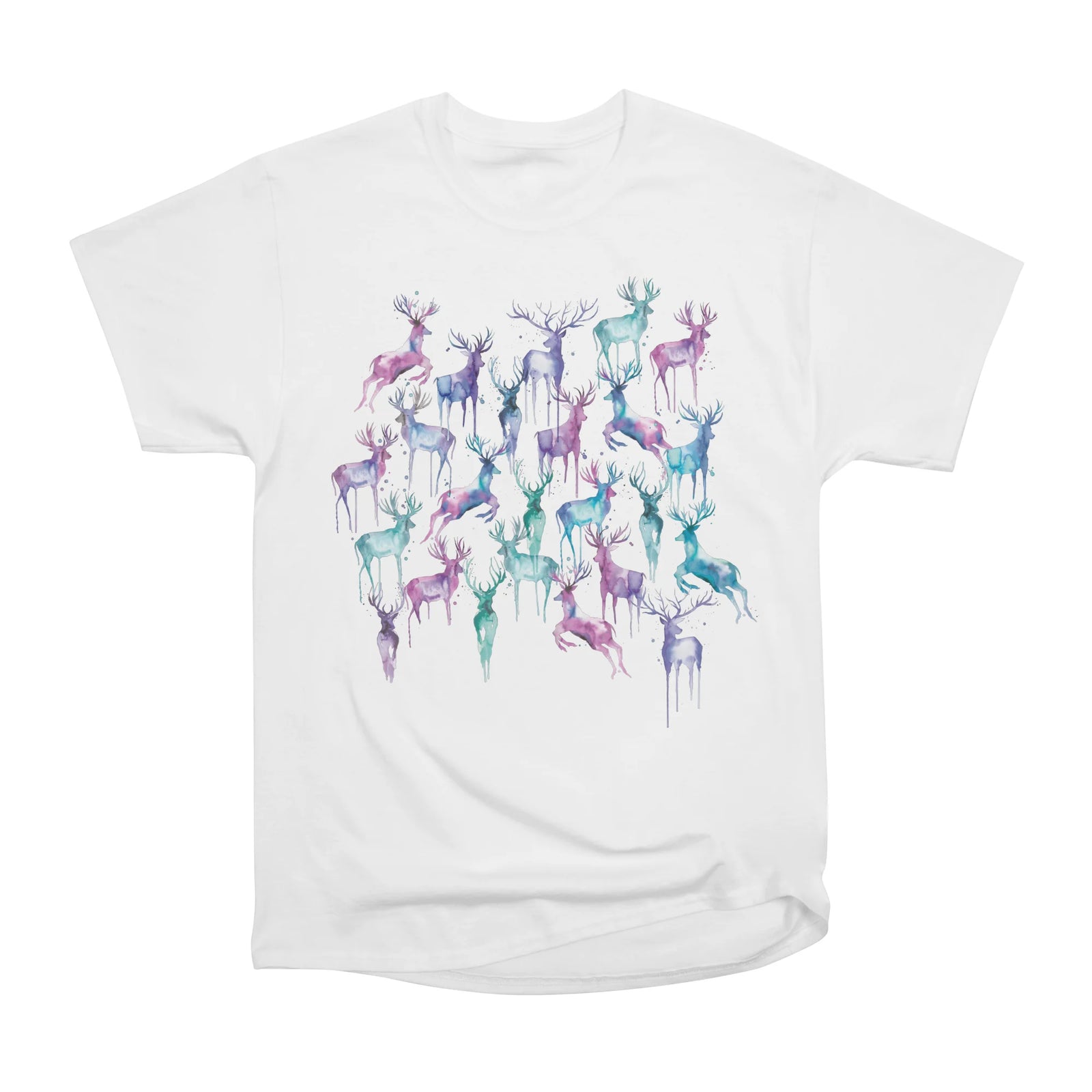 WINTERY DEERS PINK BLUE