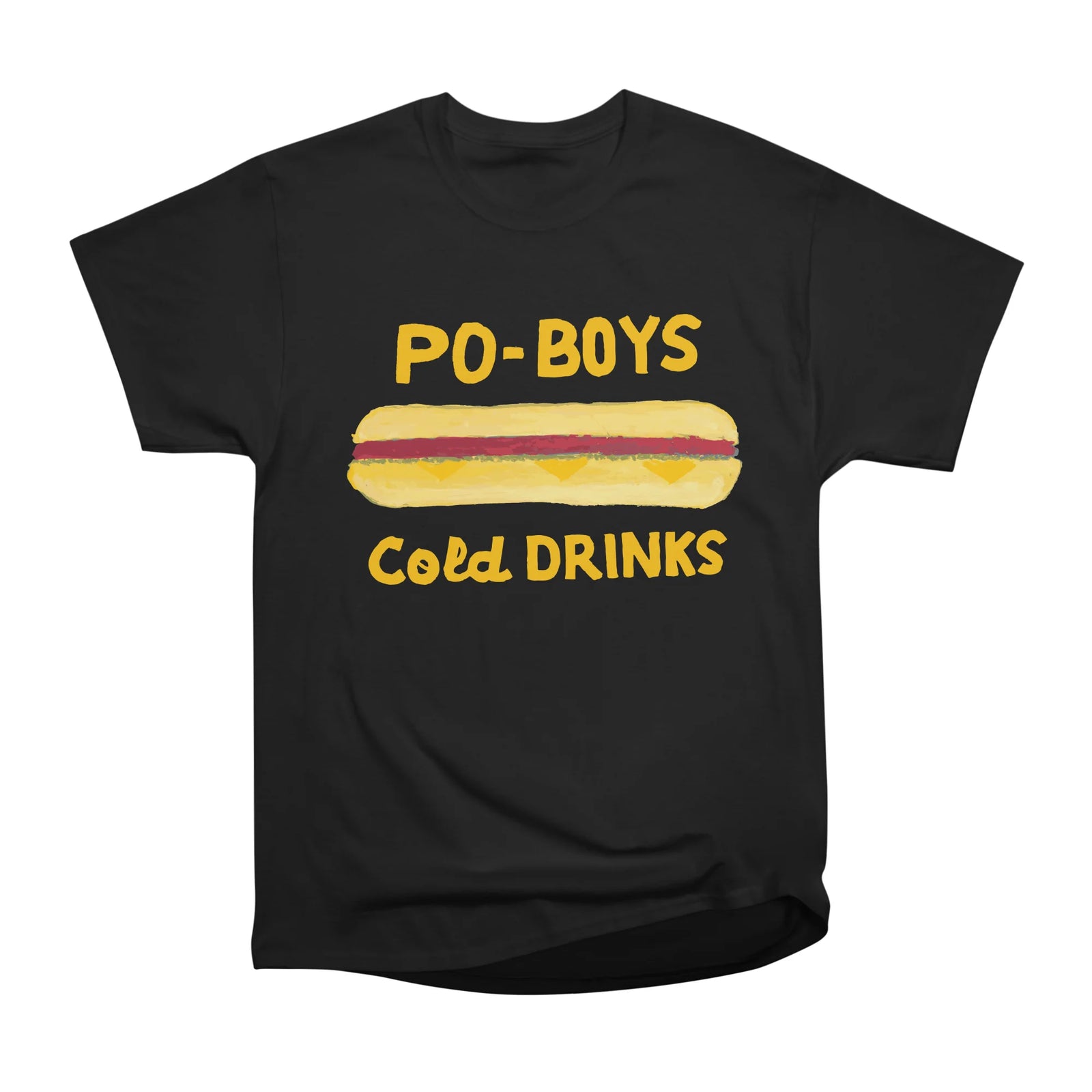 NOLA 'Nacular Poboys Cold Drinks sign Lester Carey t-shirt