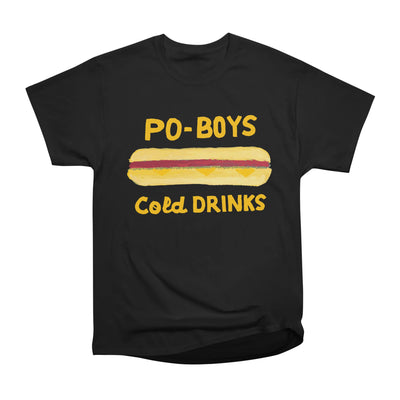 NOLA 'Nacular Poboys Cold Drinks sign Lester Carey t-shirt