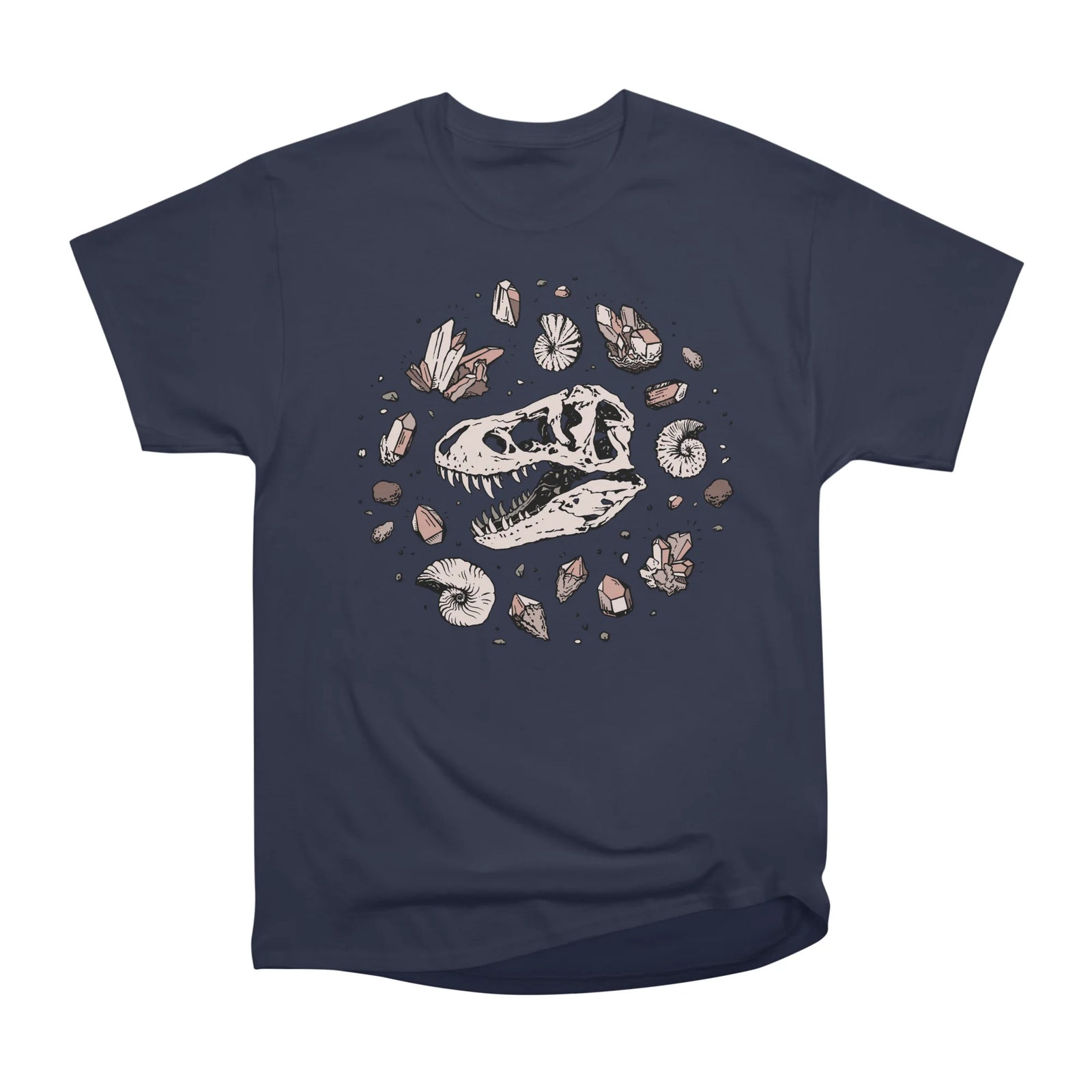 Geo-rex Vortex | Tyrannosaurus Dinosaur Fossil Art | Rose Quartz Palette