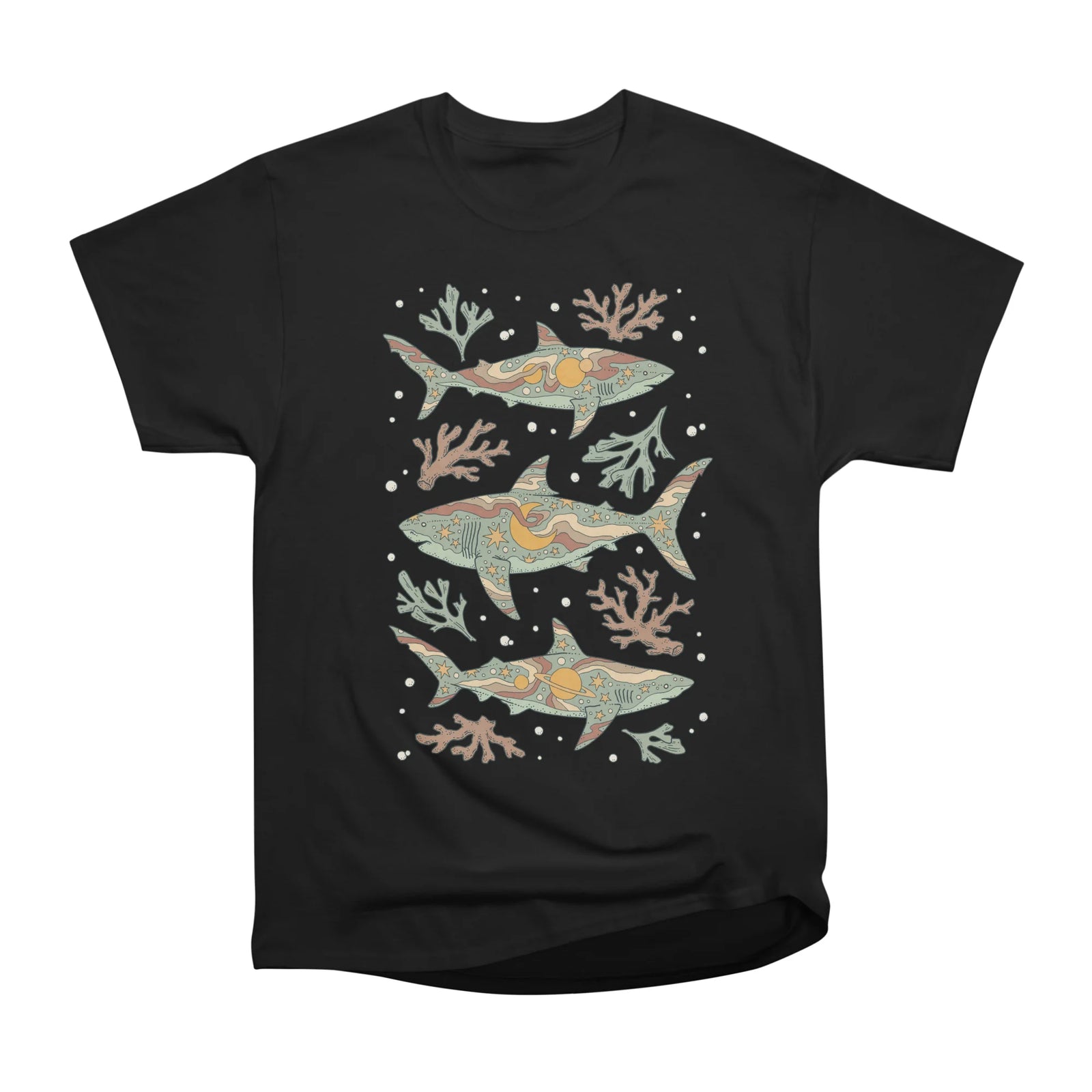 Midnight Swim | Space Shark Art | Dusty Sunset Palette