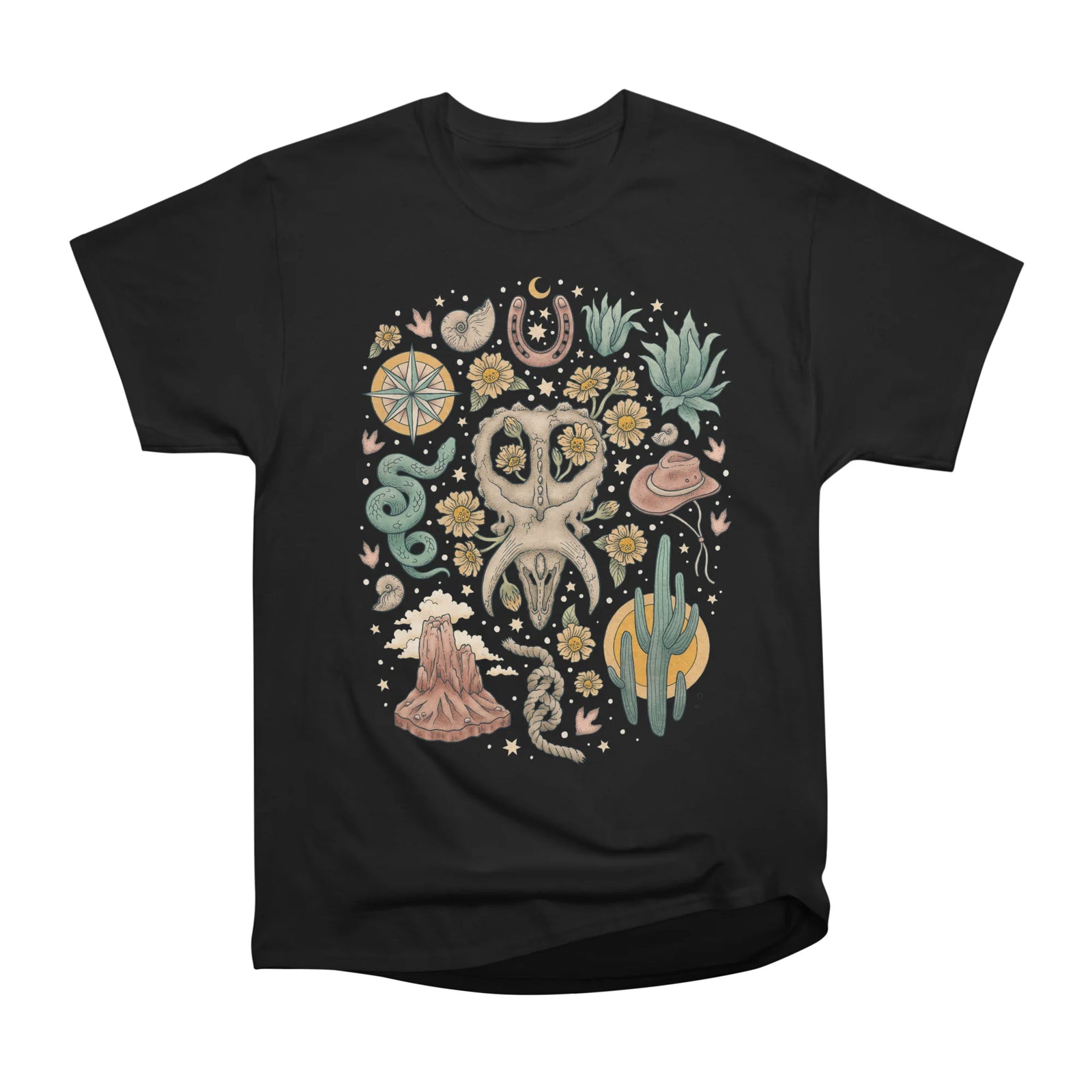 The Desert Sunflowers | Dinosaur Skull Southwest Art