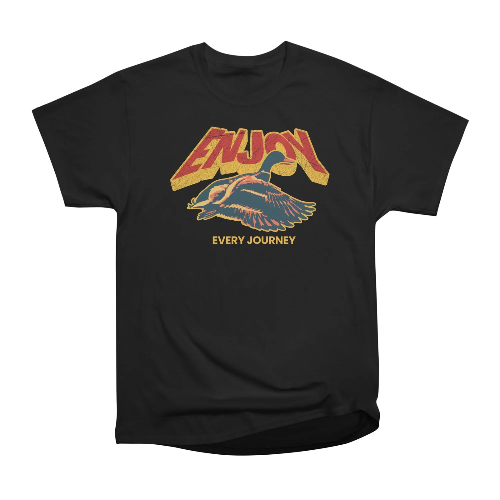 Enjoy Every Journey - Retro Flying Duck