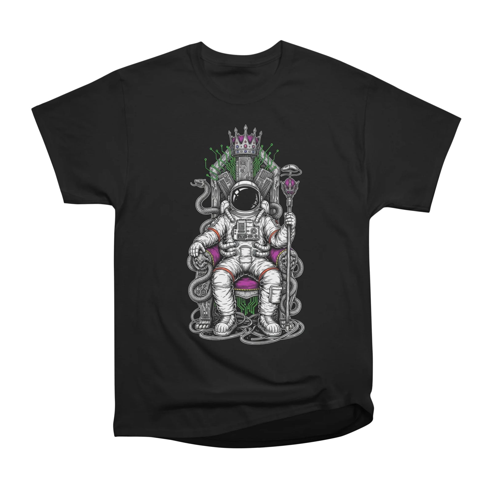 Cyberpunk Emperor: Space King on Circuit Board Throne