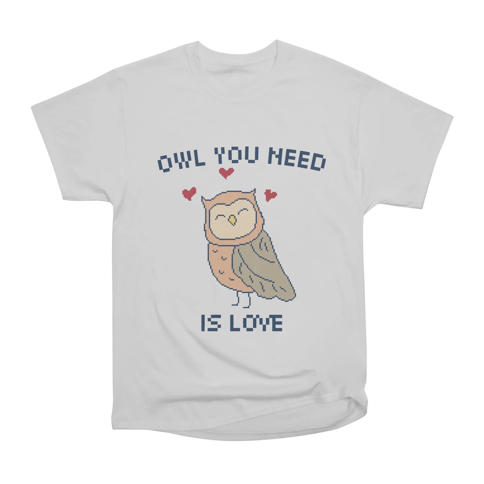 Owl You Need is Love. 8-Bit Pixel Art Owl