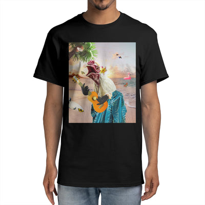 Aloha Hawaiian Chicken Playing Ukulele Beach Funny