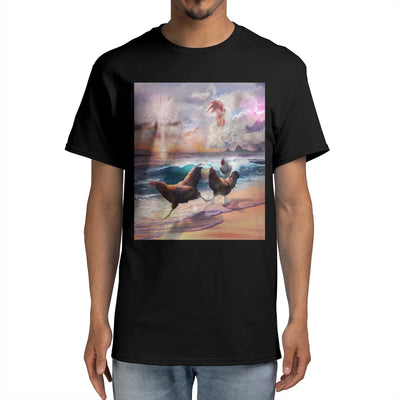Beach Ocean Chickens, Clouds Spirit Chicken, Funny Majestic
