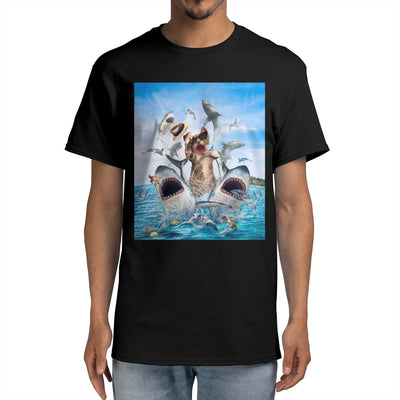 Cat Riding Sharks
