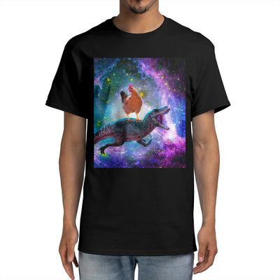 Chicken Riding Dinosaur In Space