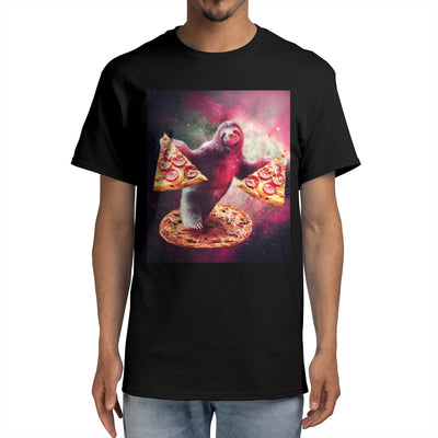 Funny Space Sloth With Pizza
