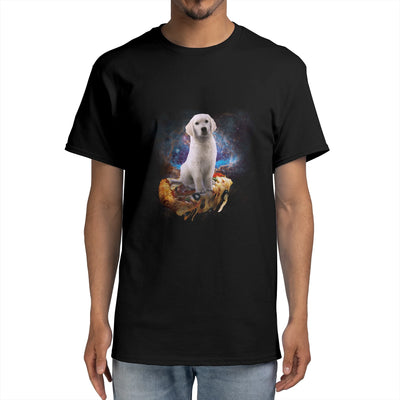Galaxy Space Golden Retriever Dog On Pizza