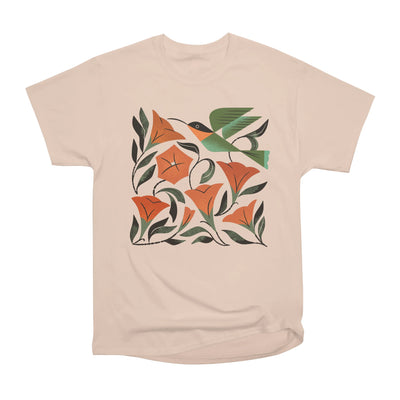 Hummingbird and Trumpet Flowers