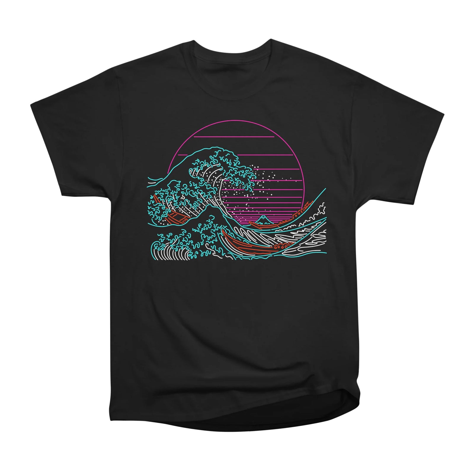 Great Wave Neon - Great Wave Off Kanagawa - Hokusai - Vintage