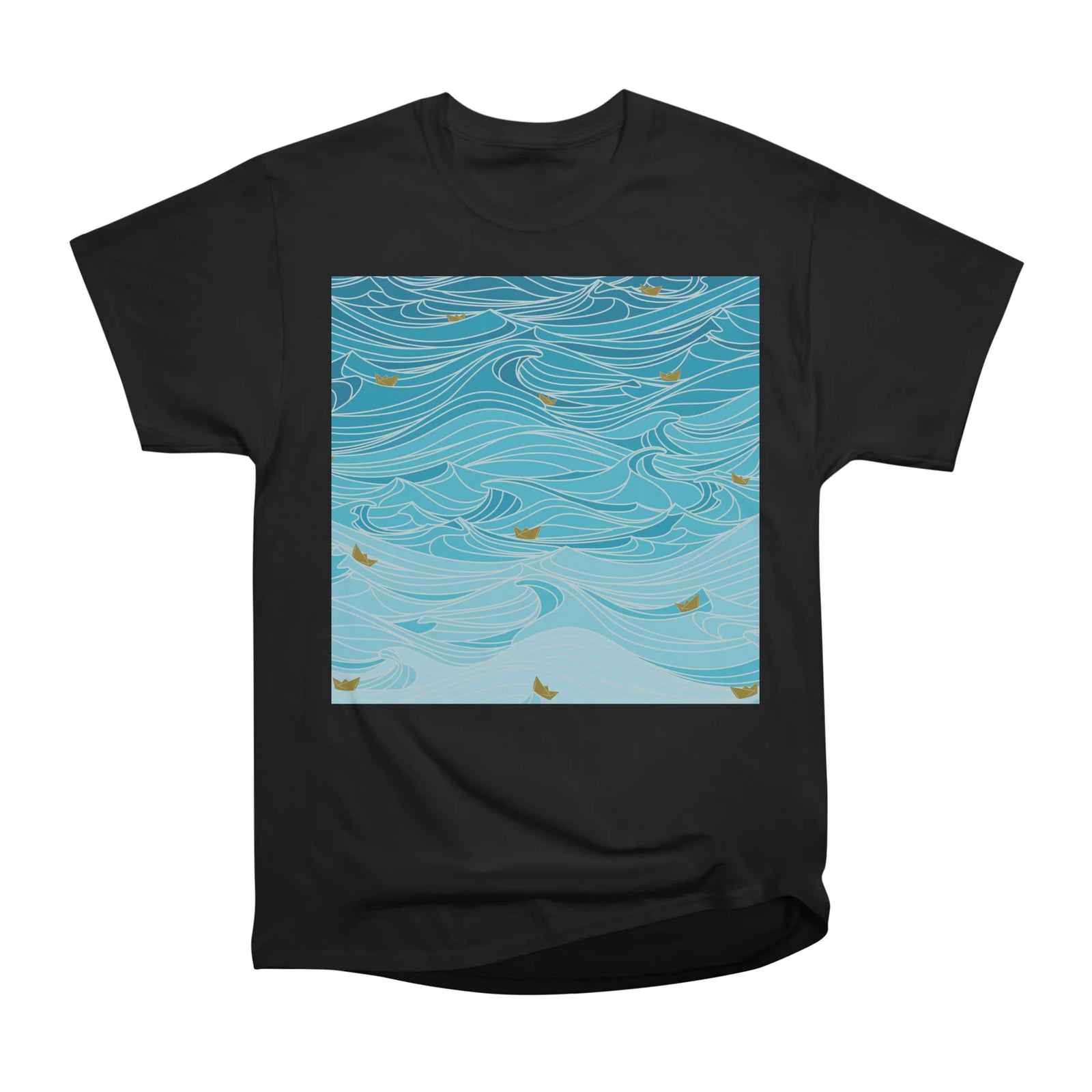 golden paper ships