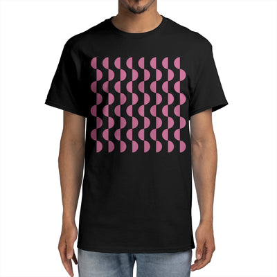 Mid Century Modern geometric wave pattern -pink - vertical