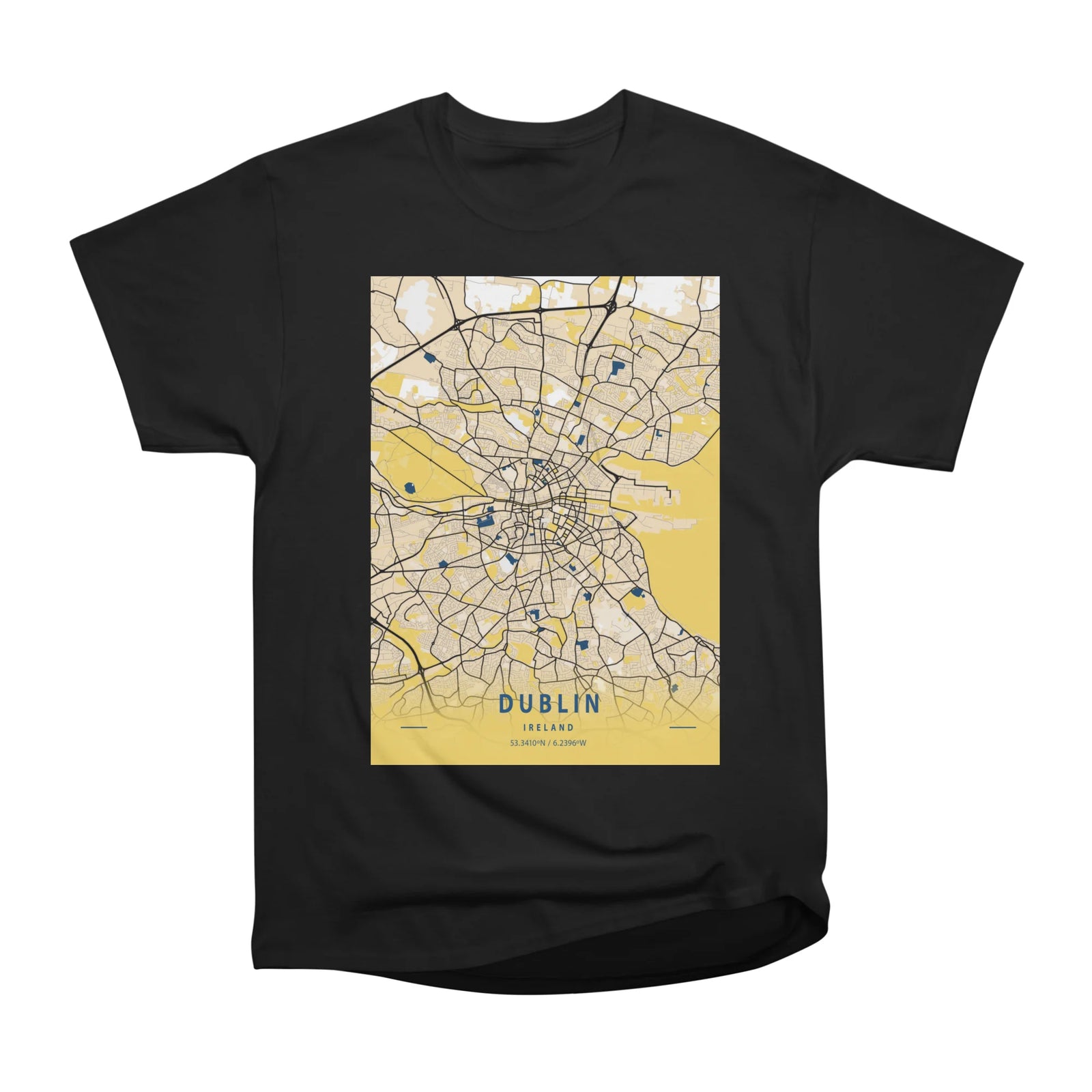 Dublin - Ireland Yellow City Map