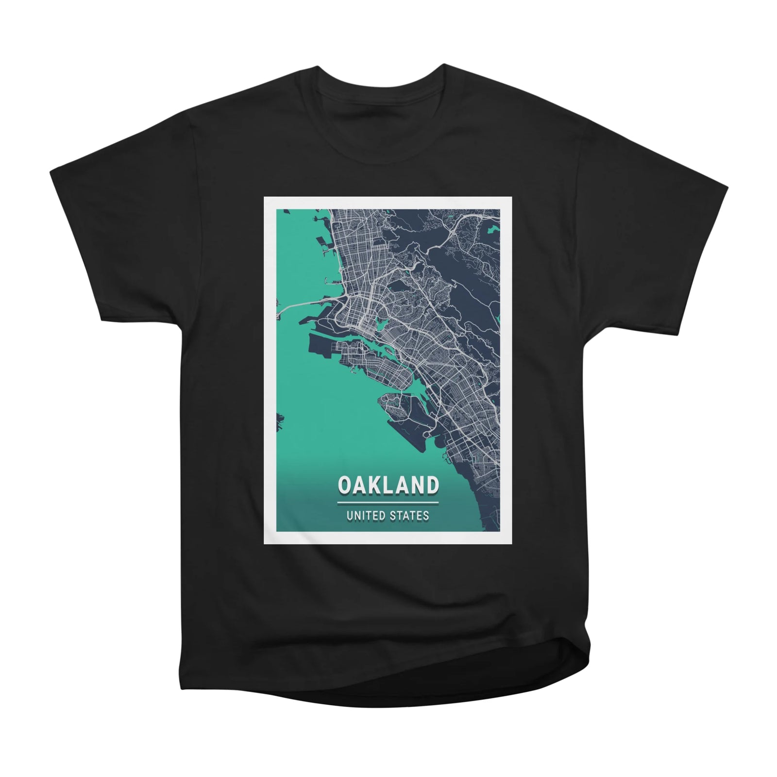 Oakland - United States Blue Dark City Map