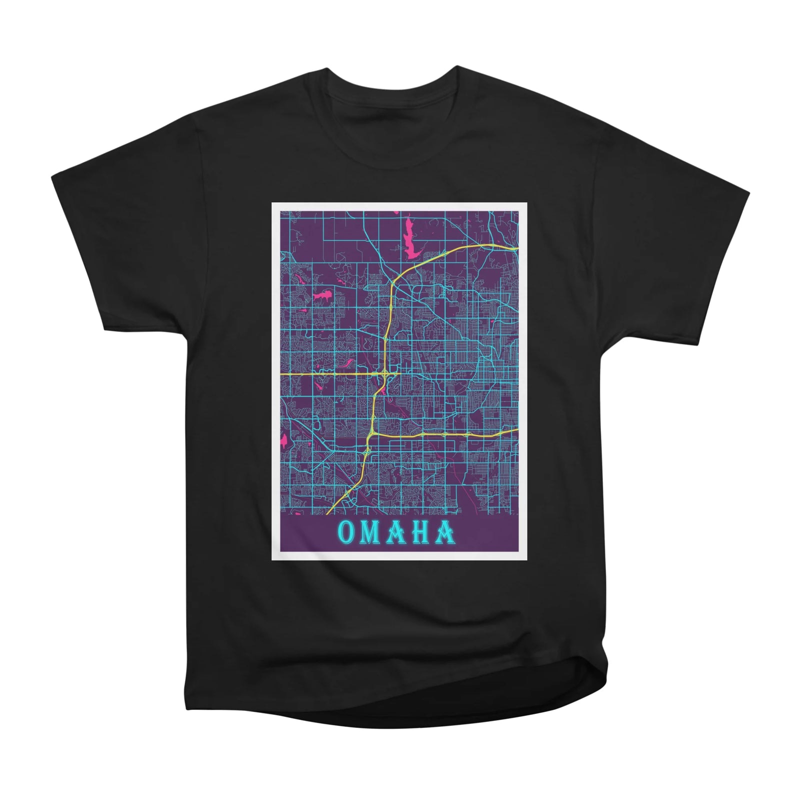 Omaha - United States Neon City Map
