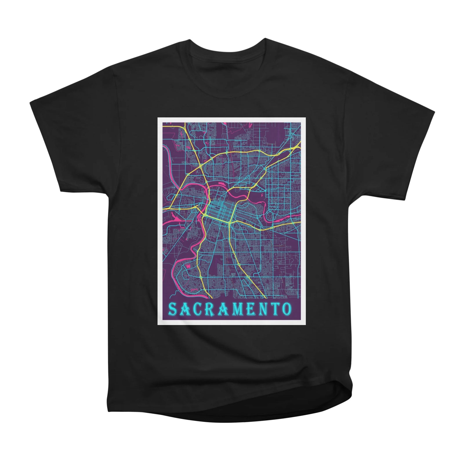 Sacramento - United States Neon City Map