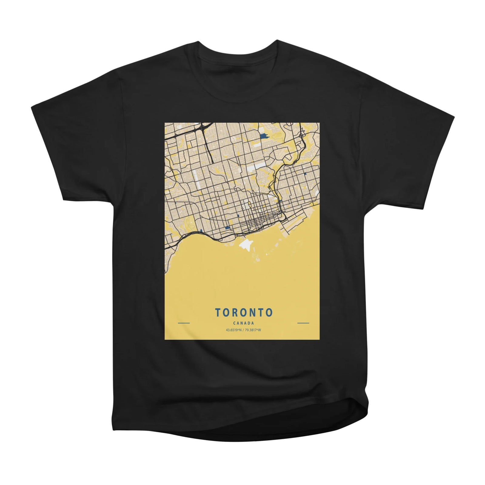 Toronto - Canada Yellow City Map