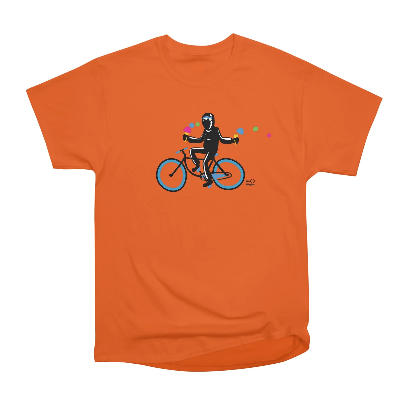 Ninja on a blue bike!