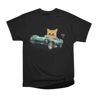 Cat Driving Vintage Car