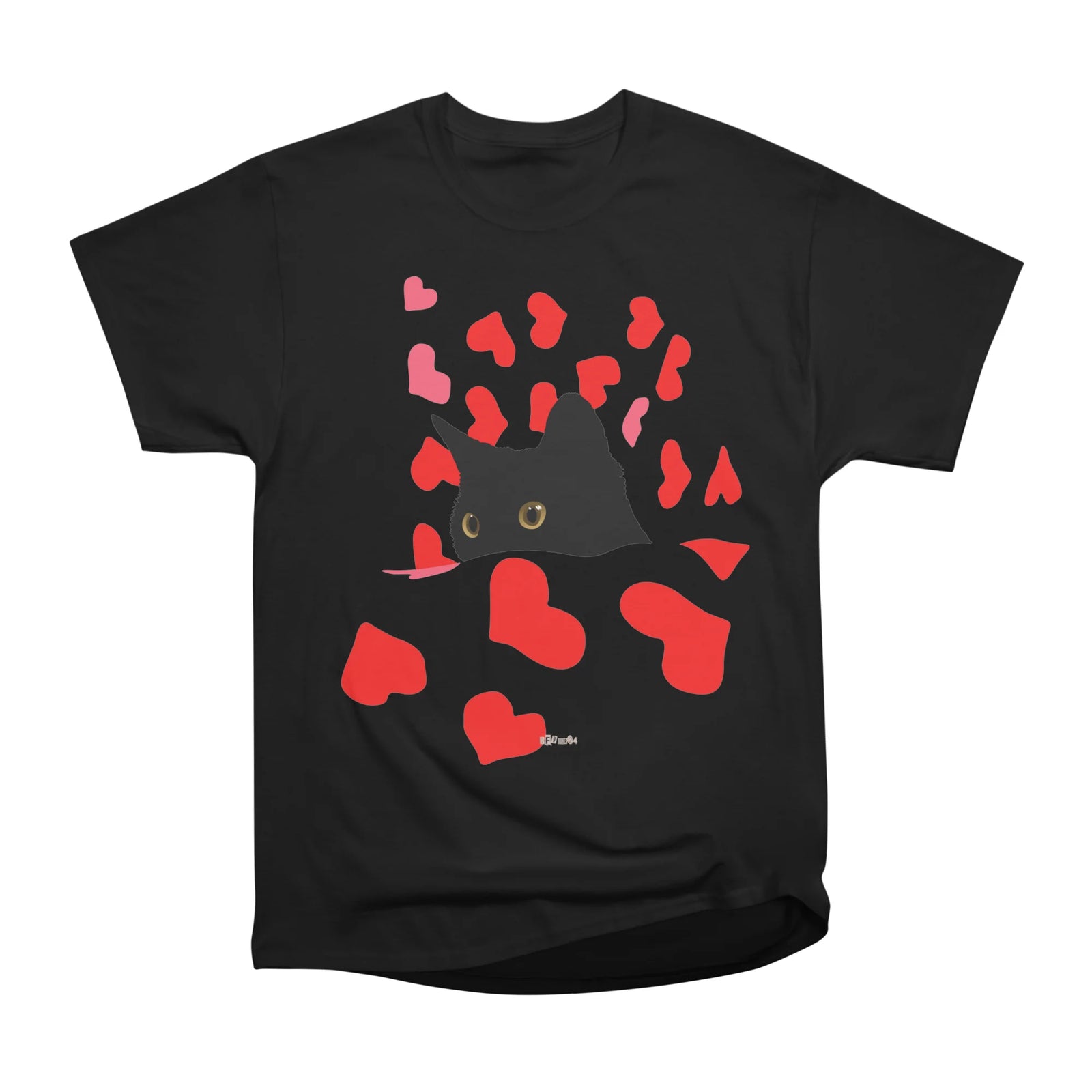 Cat in Blanket with Hearts Zwei