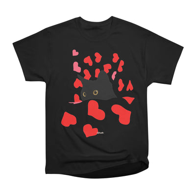 Cat in Blanket with Hearts Zwei