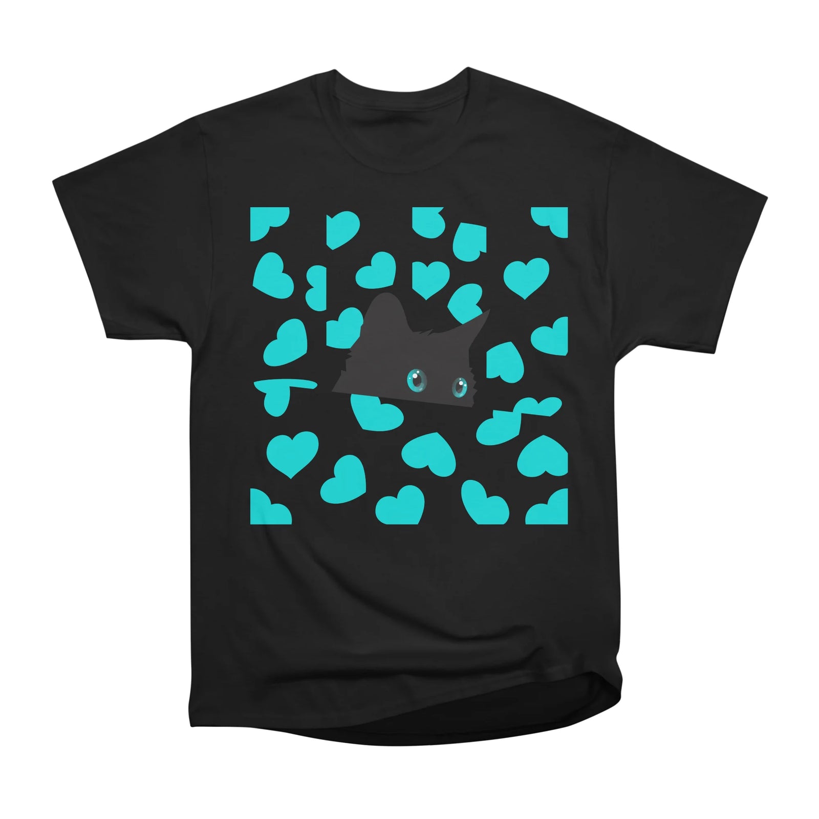 Kitty on Blanket with Hearts
