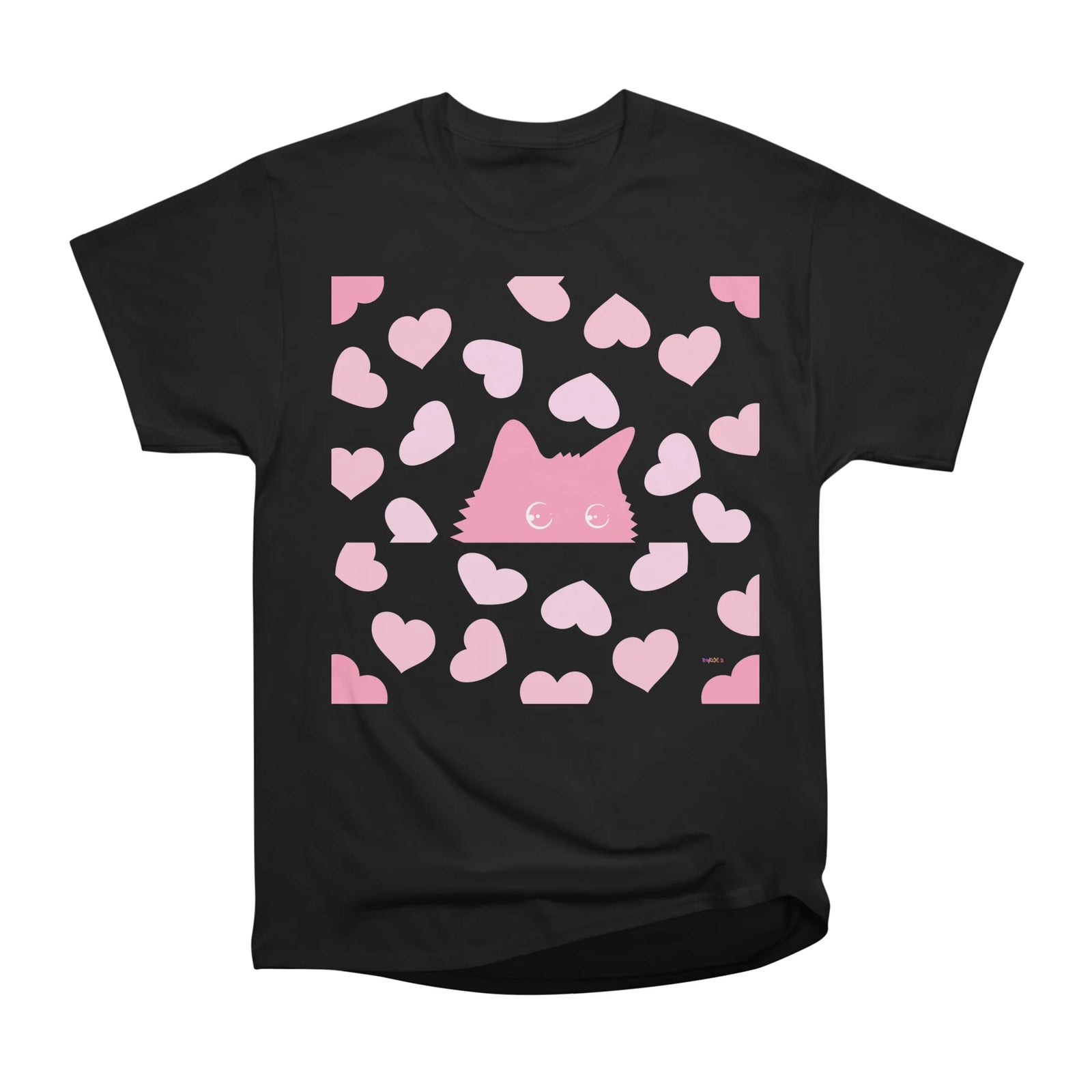 Pinky Cat and Hearts