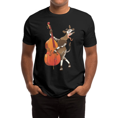 Cool okapi having fun playing double bass