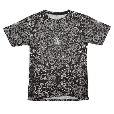 Dark creatures from deep waters mandala design