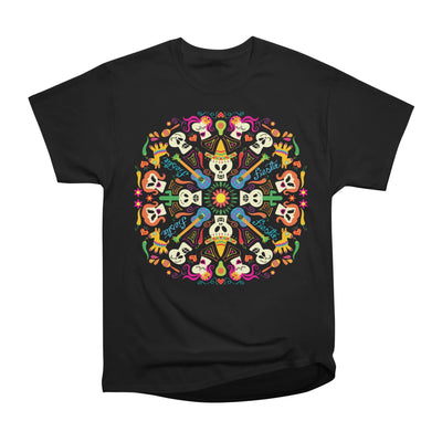 Joyful Mexican skeletons celebrating the Day of the Dead
